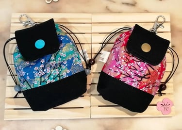 2 mini sacs en tissu japonais
