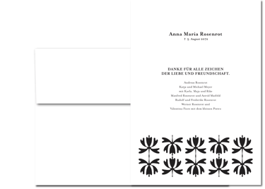 Danksagung mit floralem Ornament