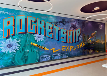 Rocketship Elementary Mural by Ryan Stalsby, Fort Worth, Texas Art