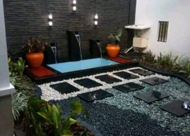 dekorasi taman dan halaman rumah cocok untuk memelihara ikan hias.