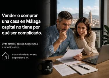 pareja con dudas al vender o comprar casa en Málaga capital