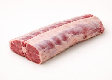 Lamb loin cut, tender premium meat section ideal for roasting or grilling.
