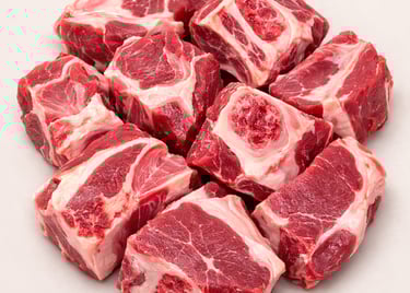 Lamb shoulder curry cut, chopped bone-in pieces for rich curry dishes