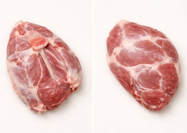 Lamb shoulder cut, rich and flavorful meat suitable for slow cooking.