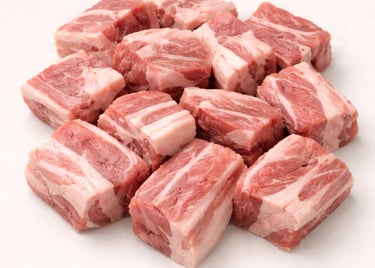 Lamb breast curry cut, fatty chunks perfect for juicy curry dishes.