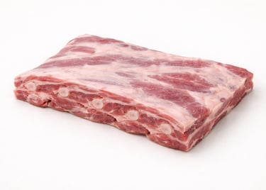 Lamb breast cut, fatty and flavorful meat used for roasting or slow cooking