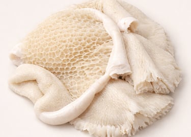 Lamb tripe, cleaned stomach lining used in traditional cuisines.