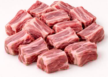Lamb rib curry cut, chopped rib pieces for tender curry preparations