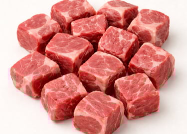 Fresh boneless mutton cubes export quality