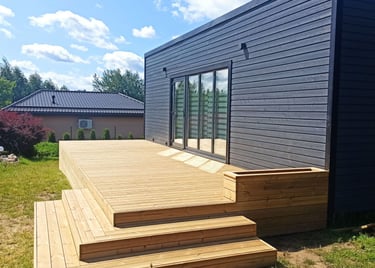 modulinis namas terasų įrengimas