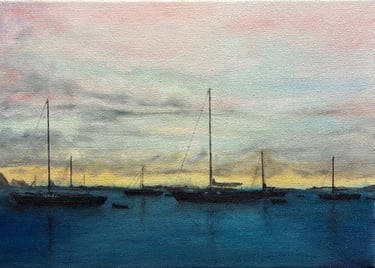 Good Morning, B.V.I. 20.32 x 25.4 cm  Oil on Canvas