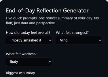 End-of-day reflection generator