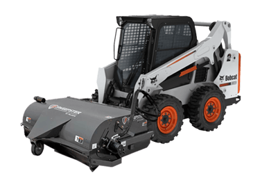 Mini carregadeira BobCat com vassoura recolhedora