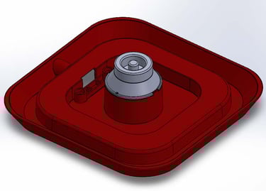 Onderkant basisstation met stroomtoevoer