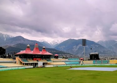 Dharamshala cricket stadium in Himachal Pradesh.