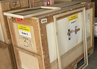 Holzkiste zum Transport von Bilderrahmen, Atelier Rohlfs