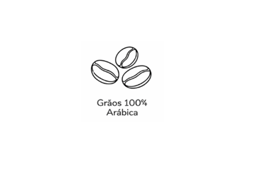 três grãos de café arábica, a base do nosso café em Curitiba de alta qualidade.