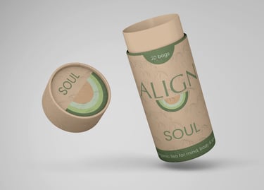 Align organic tea packaging design concept — Wirral brand design
