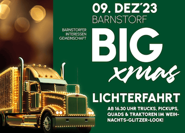 Werbeschild für die Lichterfahrt in Barnstorf