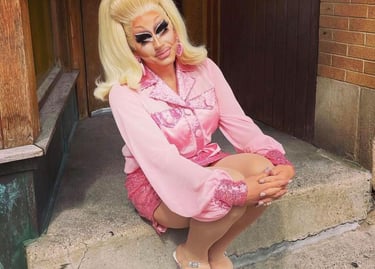 Trixie Mattel posing outside of This Is It! in Milkwaukee (photo via TITs Facebook page)