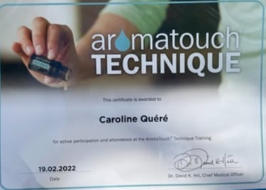 certificat de formation au soin aromatouch