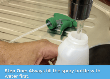 images of cleaning product being prepared
