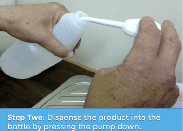 images of cleaning product being prepared