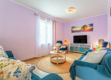 Le salon cosy pour des soirées chaleureuses.