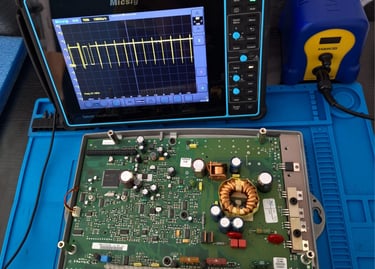 raymarine auto pilot computer being tested