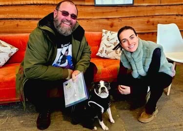 Yoki getting her Health Certificate from vet Lizzie from PAWSPORT.