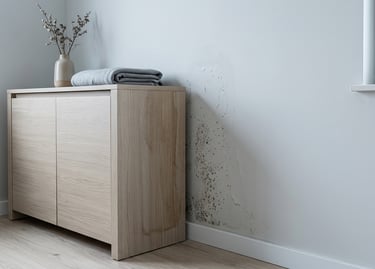 Humedad por condensación detrás de un mueble pegado a la pared