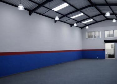 Pintura técnica de paredes em área operacional