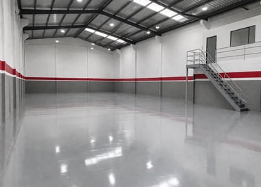 Paredes industriais com pintura de alta resistência