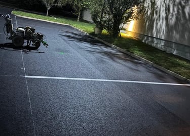 Demarcação de solo industrial com alta durabilidade