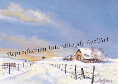 Aquarelle – collection Paysages d’hiver en Lozère – cadeau original – JDG Loz’Art