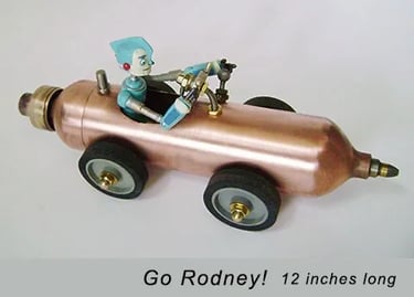 Assemblage car sculpture by Santa Barbara artist Tal Avitzur.