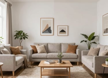 A sleek modern living room bathed in natural light showcasing sharp, vibrant photography.