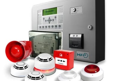 a fire alarm system with a fire hydrant and a fire hydrant