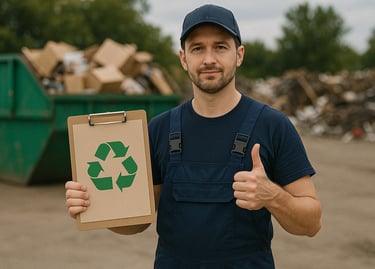 Professionnel du débarras, engagement écoresponsable, recyclage des déchets, site de tri