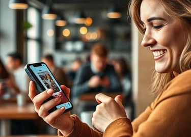 Customer chatting with mobile chatbot interface on smartphone