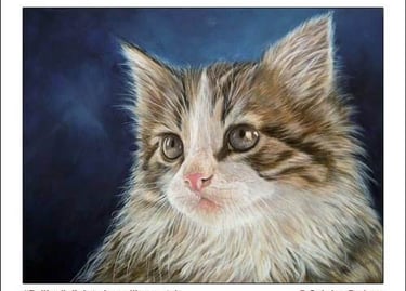 Gatto dipinto su tela ad acrilico