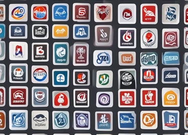 A person with glasses and a beard is sitting at a white desk, working on a laptop. They are wearing an orange t-shirt with text on it. The surroundings include a brightly colored office space with a predominantly yellow theme. There is a wall with the words 'Digital Agency' and a glass partition featuring playful icons.