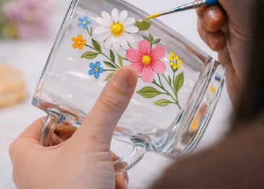 flower glass painting hen party workshop York