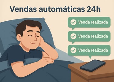 Infográfico-pessoa-dormindo-enquanto-notificações-vendas-aparecem-celular-representando-vendas-autom
