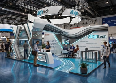 Immersive exhibition stands for Aligntech. Expert production by Morgan Expo.