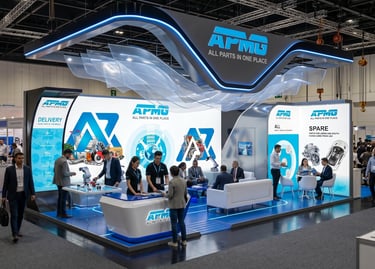APMG stand at Automechanika 2023 UAE by Morgan Expo, professional Exhibition Stand Builder.