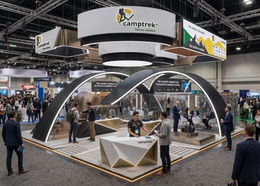 Creative exhibition stands for CAMPTREK. Visually stunning builds by Morgan Expo.