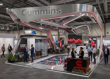 Professional Cummins exhibition stands. Quality fabrication by Morgan Expo.