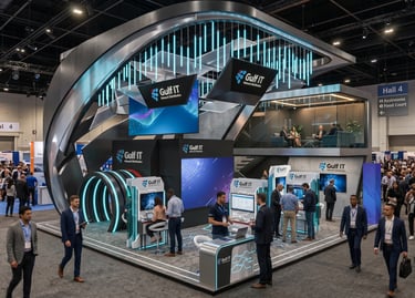 High-tech GULF IT exhibition stands. Innovative builds by Morgan Expo.