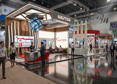 Gulftech stand at ADIPEC 2023 UAE by Morgan Expo, professional Exhibition Stand Builder.
